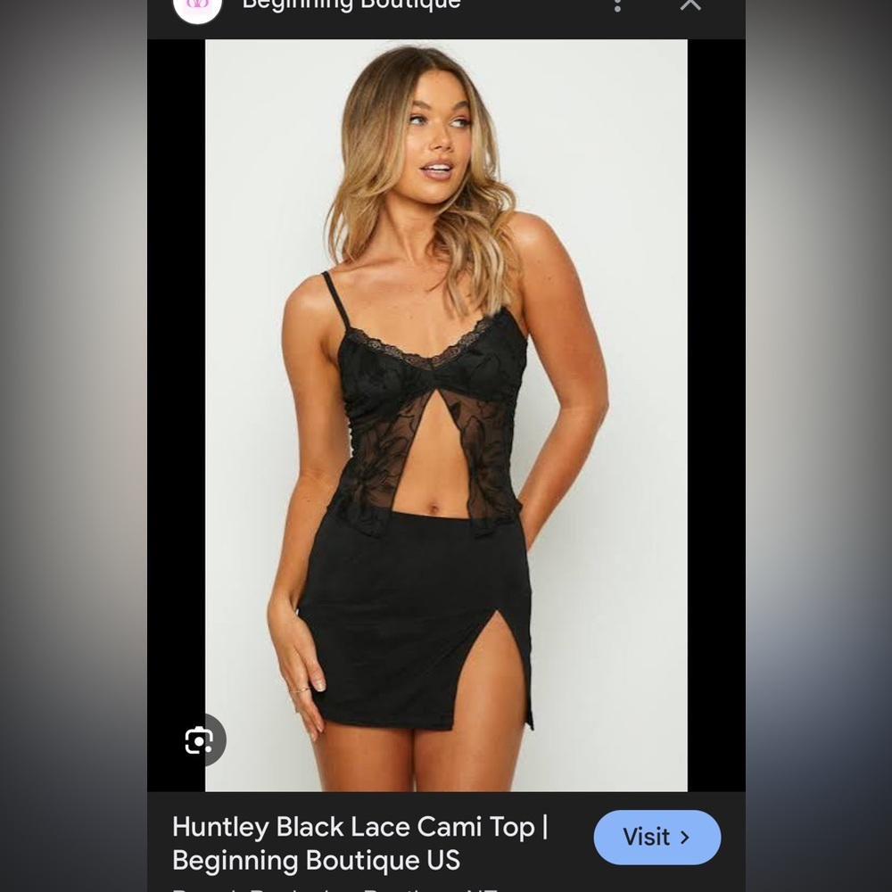 Black Lace Cami Top